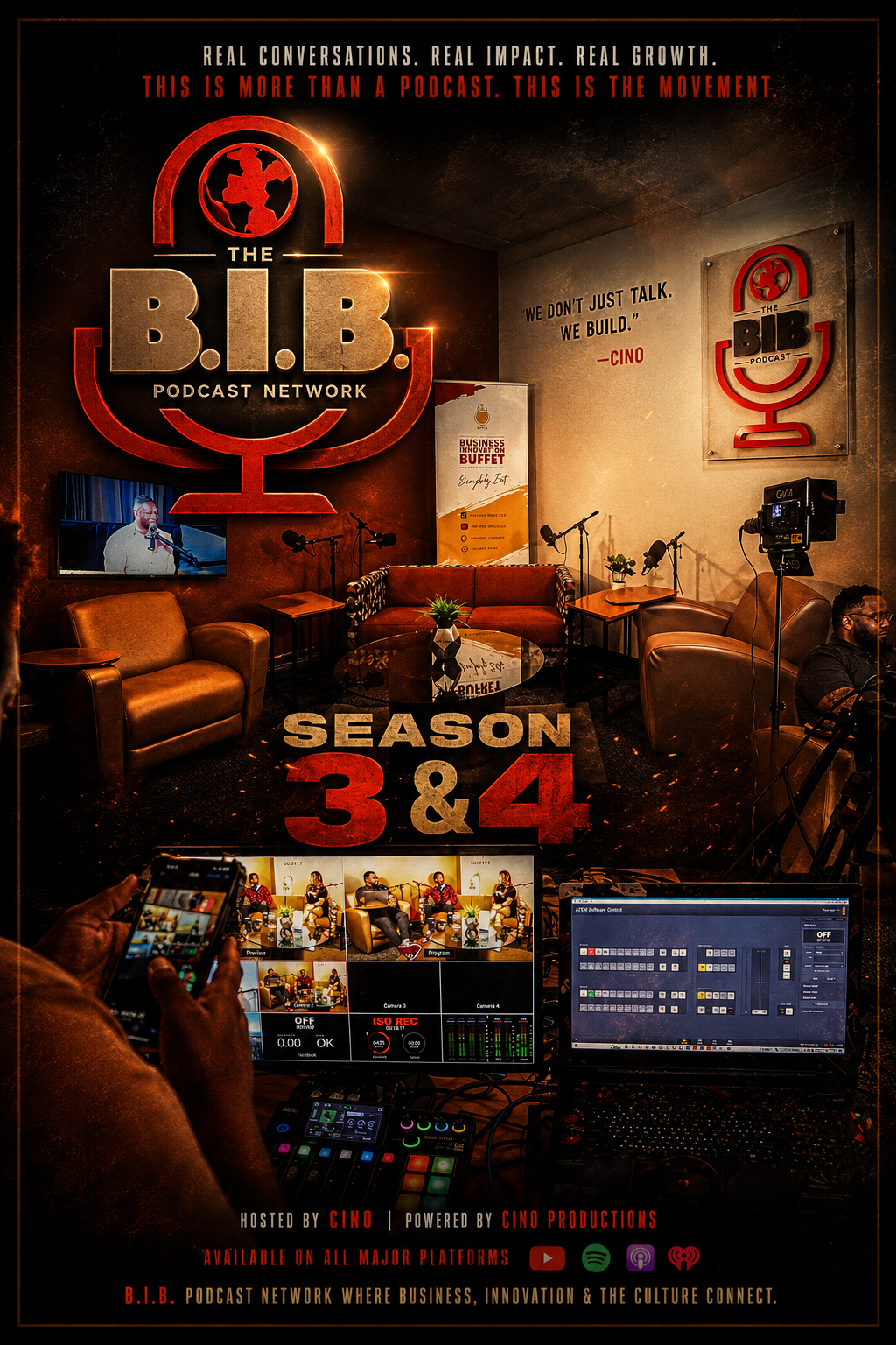 The B.I.B. Podcast Network — Podcast key art